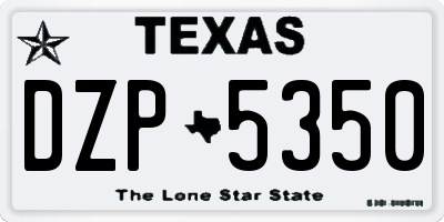TX license plate DZP5350