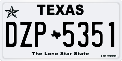 TX license plate DZP5351