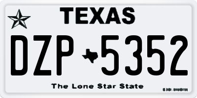 TX license plate DZP5352