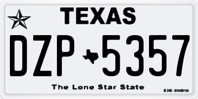 TX license plate DZP5357