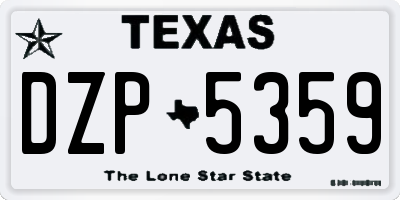 TX license plate DZP5359