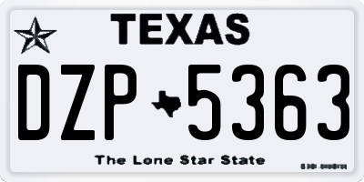 TX license plate DZP5363