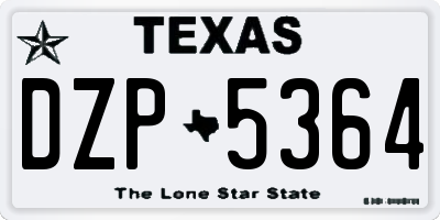 TX license plate DZP5364