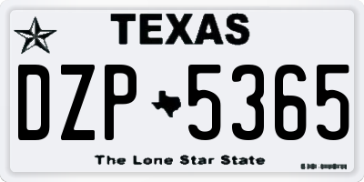TX license plate DZP5365