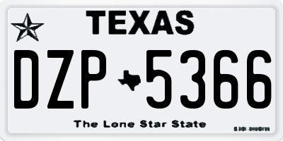 TX license plate DZP5366