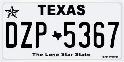 TX license plate DZP5367