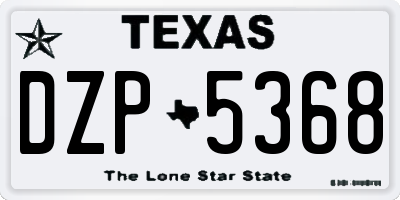 TX license plate DZP5368