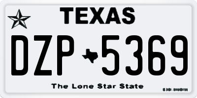 TX license plate DZP5369