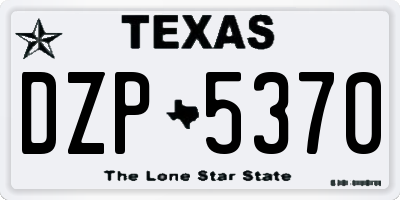 TX license plate DZP5370