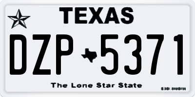 TX license plate DZP5371