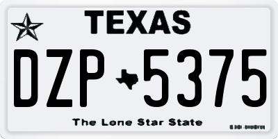 TX license plate DZP5375