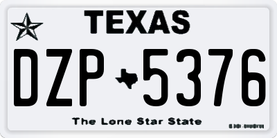 TX license plate DZP5376