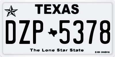 TX license plate DZP5378