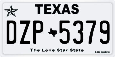 TX license plate DZP5379