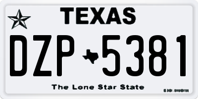 TX license plate DZP5381