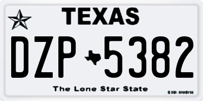 TX license plate DZP5382