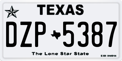 TX license plate DZP5387