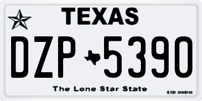 TX license plate DZP5390