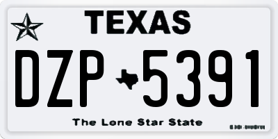 TX license plate DZP5391