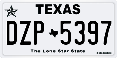 TX license plate DZP5397