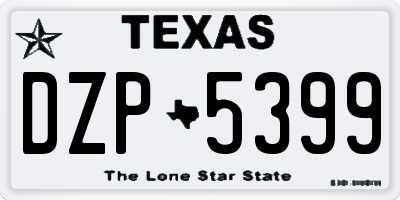 TX license plate DZP5399
