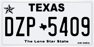 TX license plate DZP5409