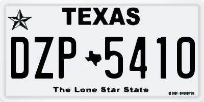 TX license plate DZP5410