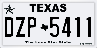 TX license plate DZP5411