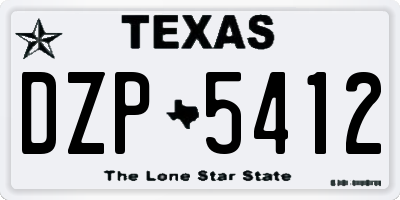 TX license plate DZP5412