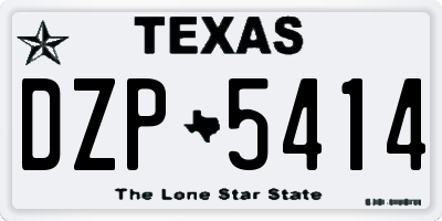 TX license plate DZP5414