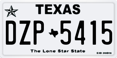 TX license plate DZP5415