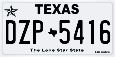 TX license plate DZP5416