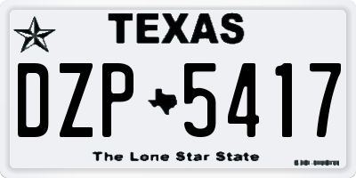 TX license plate DZP5417