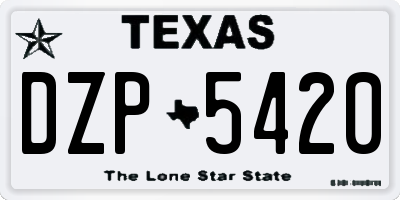 TX license plate DZP5420