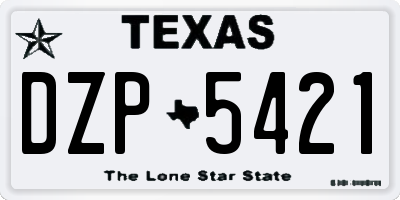 TX license plate DZP5421