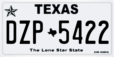 TX license plate DZP5422