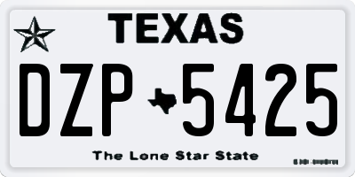 TX license plate DZP5425