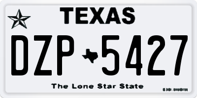 TX license plate DZP5427