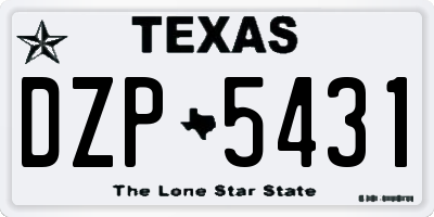 TX license plate DZP5431