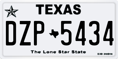 TX license plate DZP5434