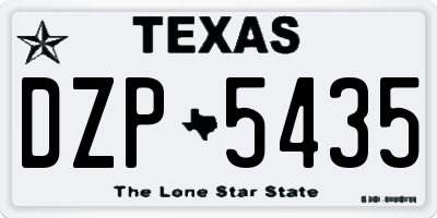 TX license plate DZP5435