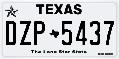 TX license plate DZP5437