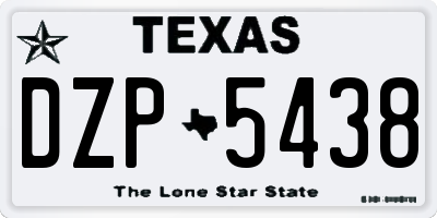 TX license plate DZP5438