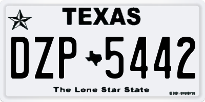 TX license plate DZP5442