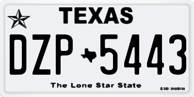 TX license plate DZP5443
