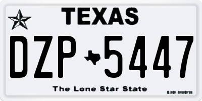 TX license plate DZP5447