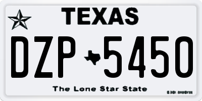 TX license plate DZP5450