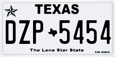 TX license plate DZP5454