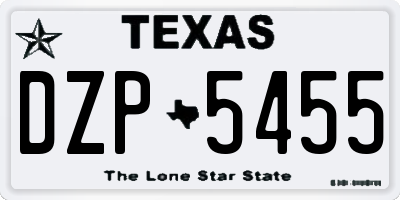 TX license plate DZP5455