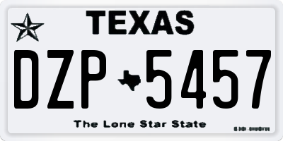 TX license plate DZP5457